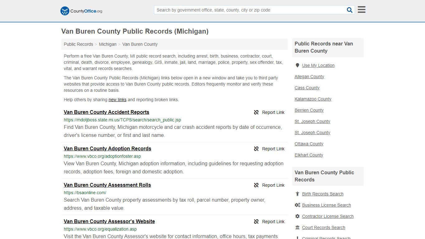 Van Buren County Public Records (Michigan) - County Office