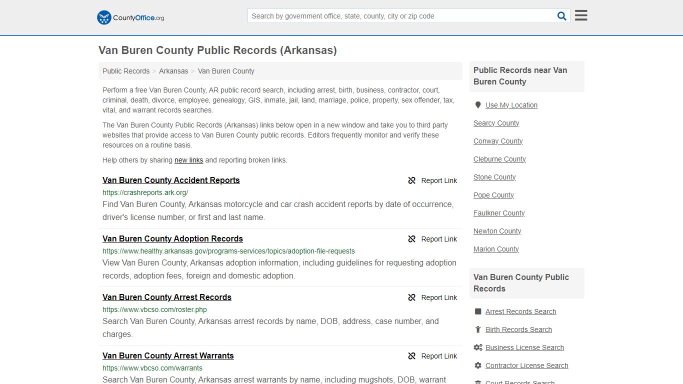 Public Records - Van Buren County, AR (Business, Criminal, GIS ...